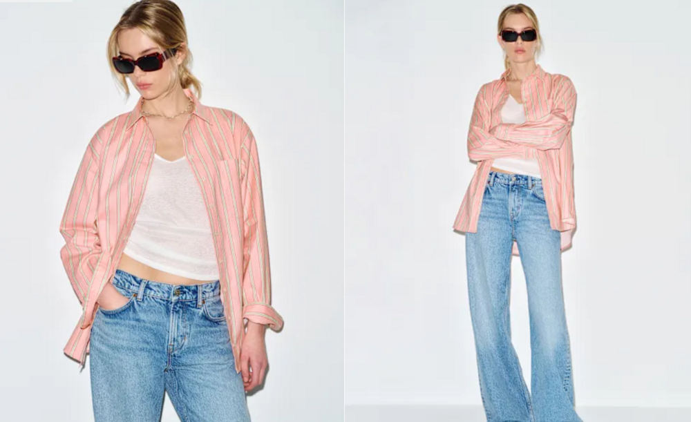 Reformation Eli Oversized Shirt Pink - Size XS